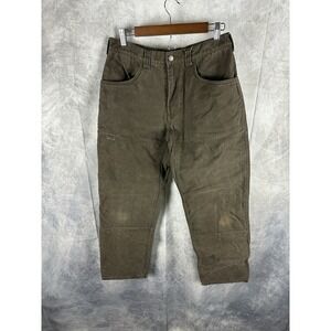 Arborwear Flannel Lined Double Knee Brown 32x30 Work Pants Heavyweight Canvas